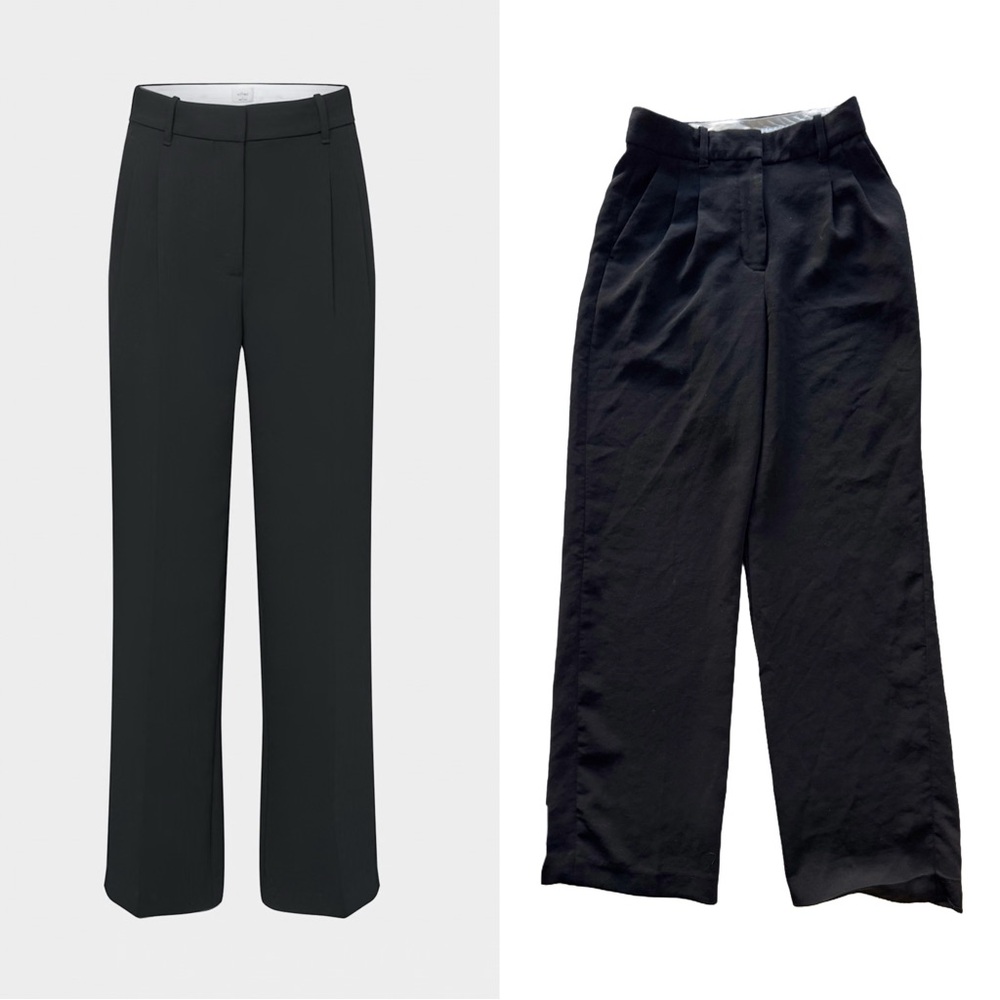 Aritzia The Effortless Pant Black high-waisted wide-leg trousers